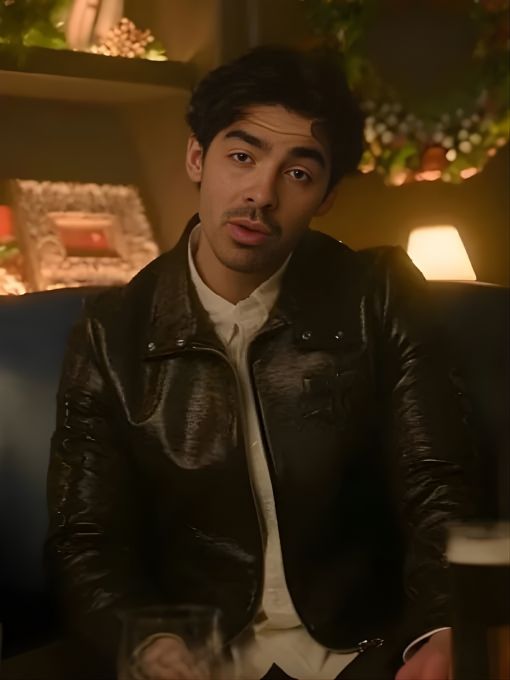 Joe Jonas’s Signature Black Leather Jacket in A Very Jonas Christmas